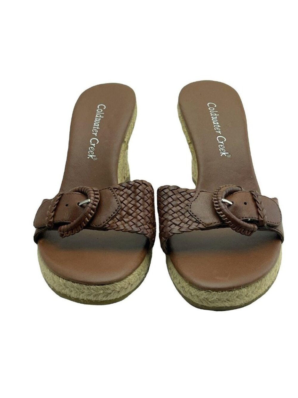COLDWATER CREEK Shoes Sz 6.5M Brown Leather Wedges